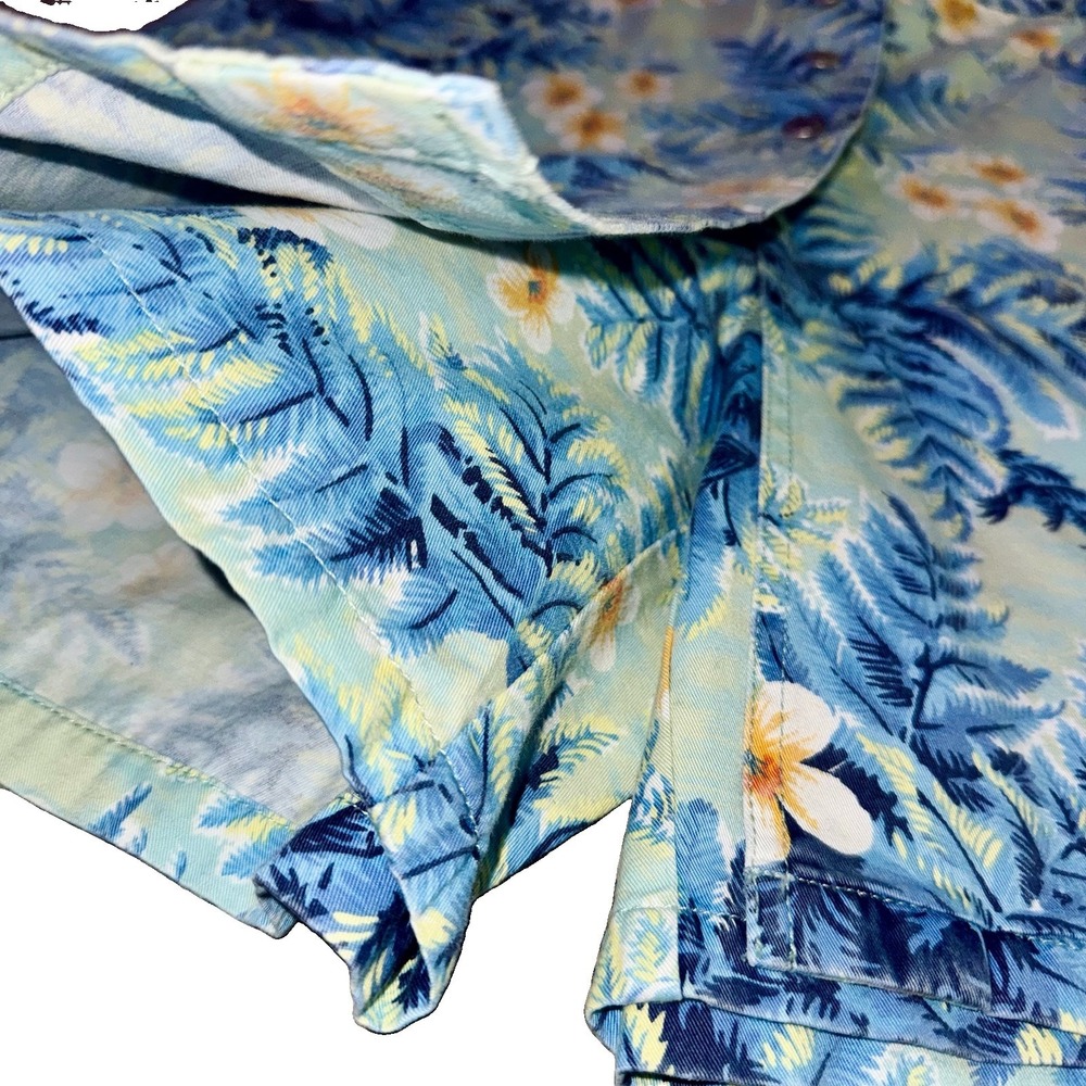 Liz Claiborne Lizwear VTG Cotton Skort Petite 14 NWT Blue Tropical Snap Zip Fly - Picture 3 of 6